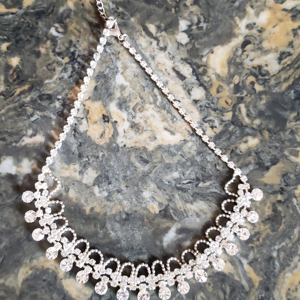 Christina  Faux Crystal Choker Necklace